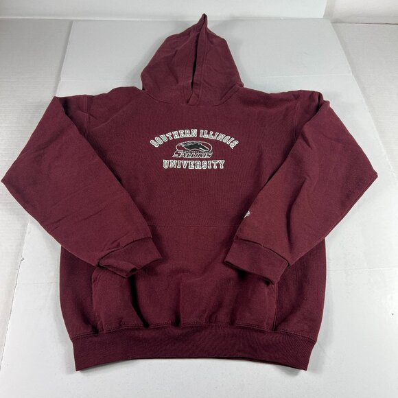 Champion Southern Illinois Salukis Sweatshirt Youth Extra Large Red Faded Hoodie - Picture 1 of 13